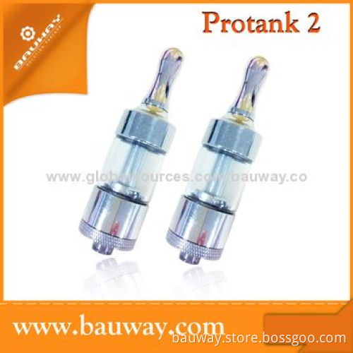 Bauway Manufacturer Protank Glass Tube Bottom Coil Clearomizers, 2.5mL Capacity, 600 Puffs